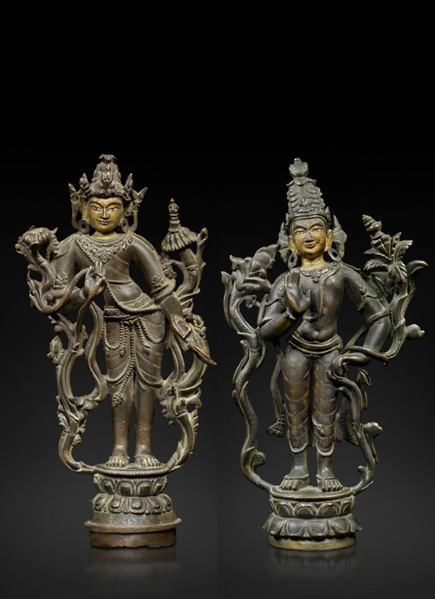 PAIR OF BODHISATTVAS